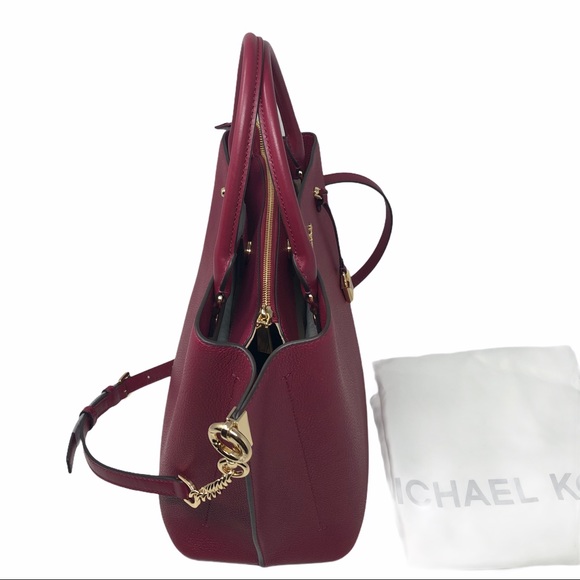 MICHAEL KORS Arielle Lg Satchel, Leather Berry NWT - Picture 9 of 15